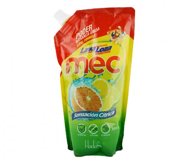 Mec® Citrus Sensation Antibacterial Liquid Dishwasher Doypack x 500ml Image