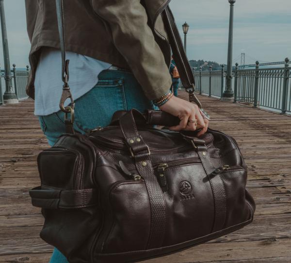 GENUINE COLOMBIAN LEATHER | Perfect Carry-on or Gym Bag in Brown, Black, or Tan Image