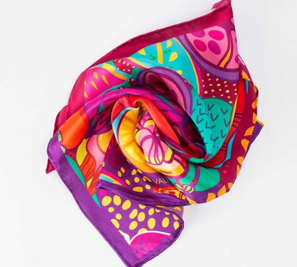 Papaya Fruit Burgundy Scarf Image