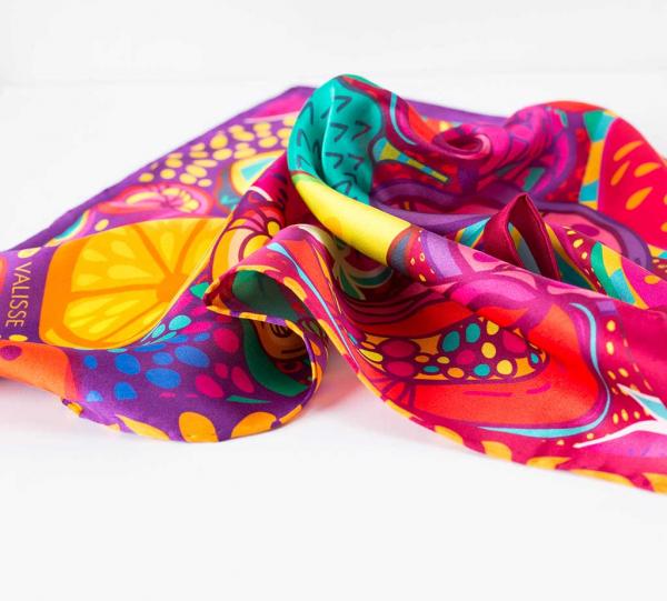 Papaya Fruit Burgundy Scarf Image