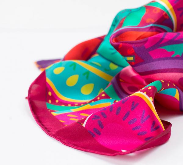 Papaya Fruit Burgundy Scarf Image