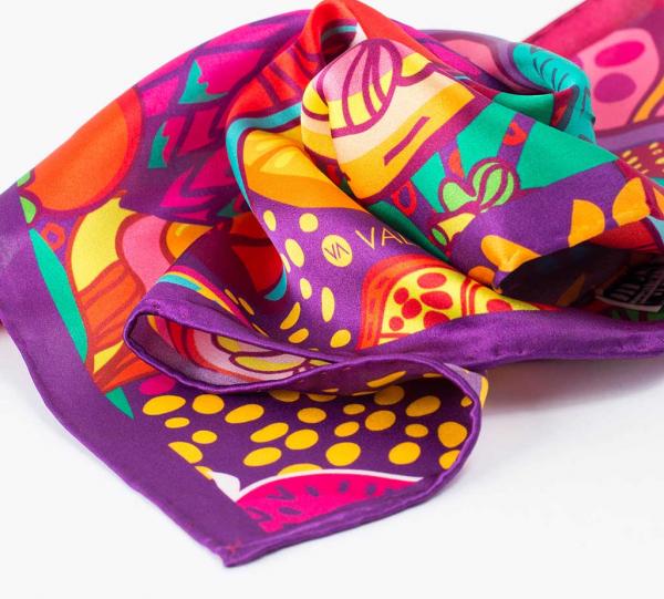 Papaya Fruit Burgundy Scarf Image