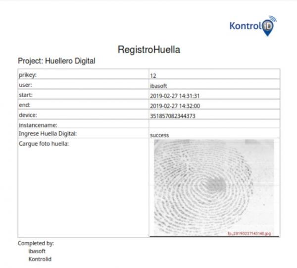 Kontrol ID - FingerScan Image