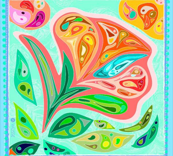 Aquamarine Petals Scarf Image