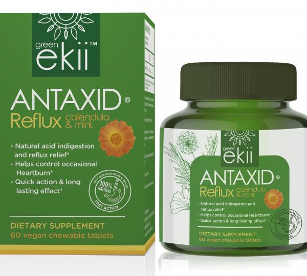 ANTAXID reflux, heartburn, gastritis, GERD natural, 60 chew tabs Image