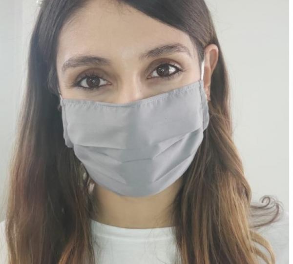 Anti-fluid mask with pleats, elastic and non-sterile nasal adjustment (Reusable) Image