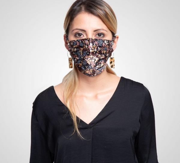 Black Floral Face Mask - Fashiontex Image