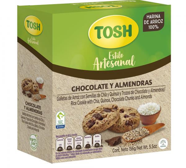 Tosh Chocolate & Almonds Rice Cookies Display 6x2 Image
