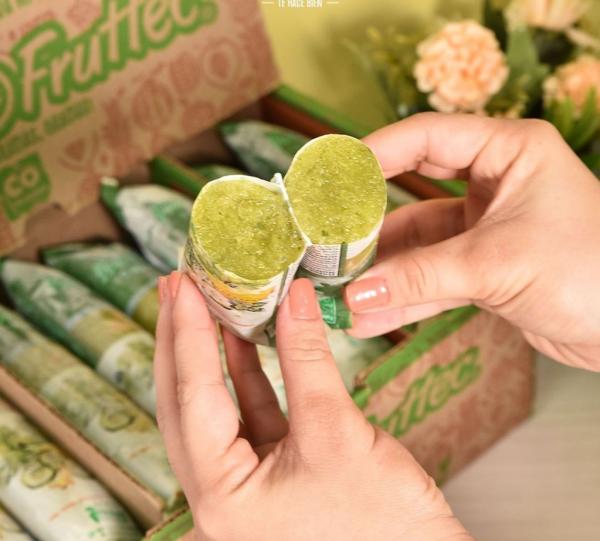 Green frozen fresh fruit pulp Image