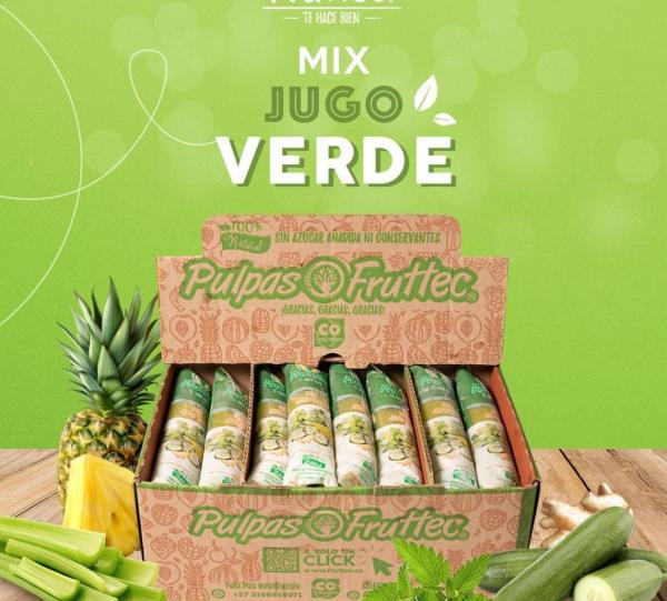 Green frozen fresh fruit pulp Image