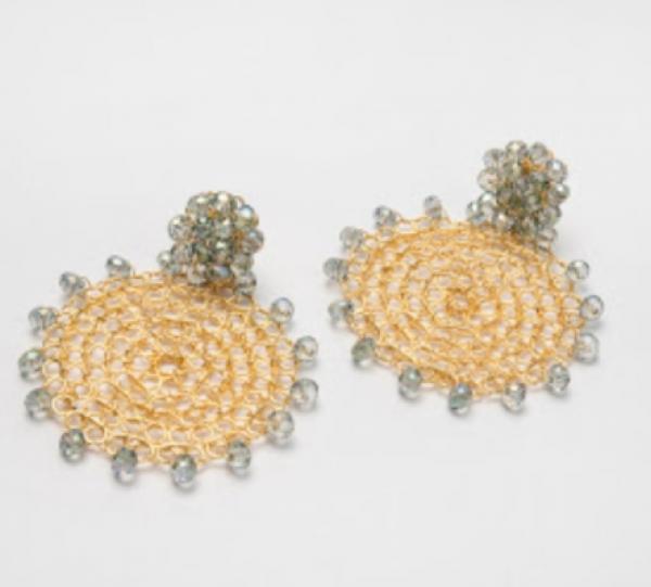 Big earrings. Murano glass stud earrings Image