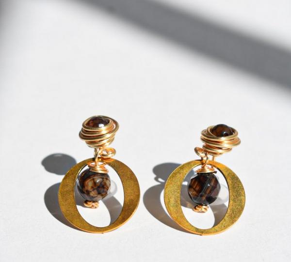Agatha earrings with steel circle Image
