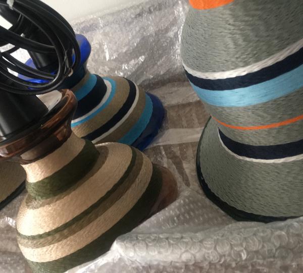 Pendant Lamps, Glass and threads Image